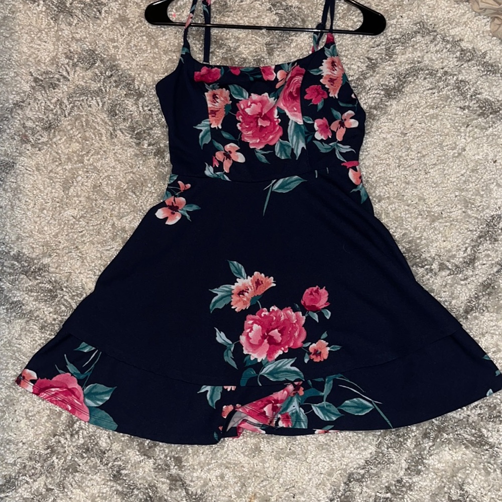 Trixxi Lace Back Floral Dress